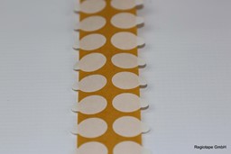 Zeige Details für F22401 doppelseitige Klebepunkte, stark/stark, 50 mm rund mit Lasche, Acrylatkleber, 0,11 mm Dicke, 2.500 Stück pro Rolle Bild von F22401 doppelseitige Klebepunkte, stark/stark, 50 mm rund mit Lasche, Acrylatkleber, 0,11 mm Dicke, 2.500 Stück pro Rolle