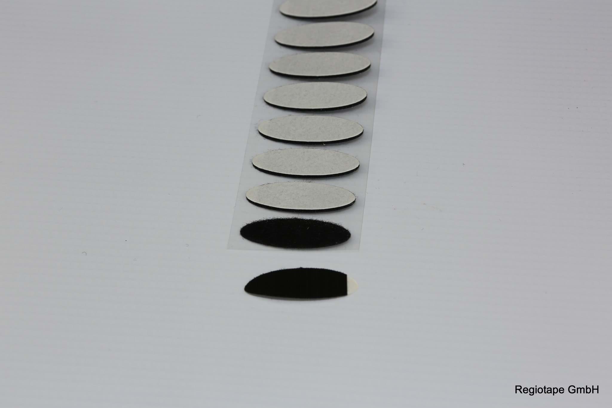 Klebebandonline Easy Coins Selbstklebende Klett Ellipsen Haken Flausch 100 Paar